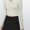 Women Ahaselected Tops | Lapel Knit Sweater