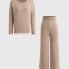 Women Ahaselected Matching Sets | Classy Elastic Knit 2-Pieces Lounge Set