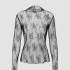 Women Ahaselected Shirts & Blouses | Sheer Lace Long Sleeve Blouse