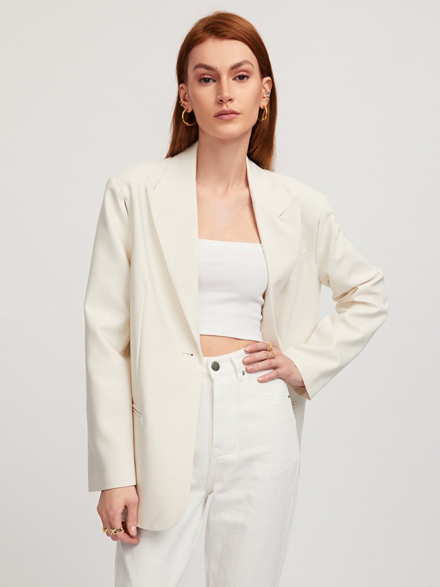 Women Ahaselected Tops | Chic Cutout Blazer