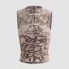 Women Ahaselected Camis & Vests | Velvet Stretch Sheer Mock Neck Vest Silver