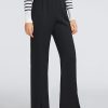 Women Ahaselected Pants | High Waist Wide-Leg Slit Pants Black