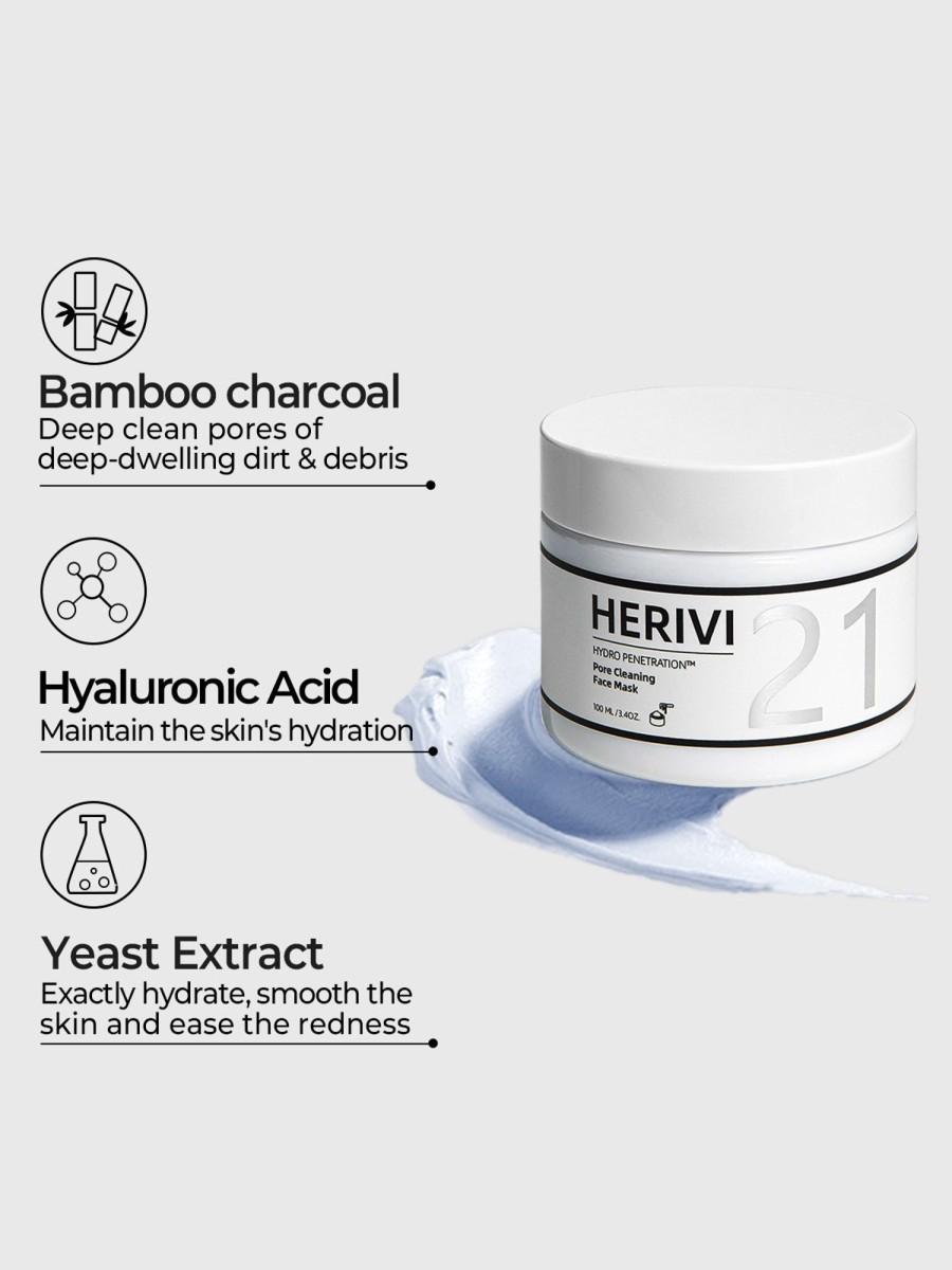 Women AhaSelectedBrands Skincare | Herivi Deep Pore Cleansing Clay Mask 100 Ml / 3.4 Oz