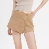 Women Ahaselected Skirts | Casual Low-Rise Wrap Side Pocket Skort