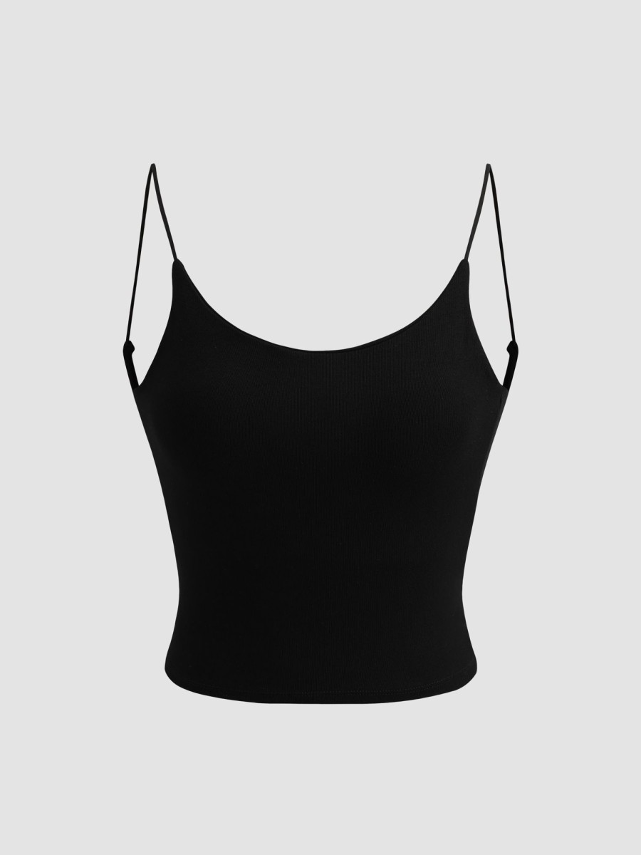 Women Ahaselected Camis & Vests | Backless Strappy Tank Top Black