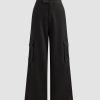 Women Ahaselected Pants | Satin Wide-Leg Cargo Pants With Pockets