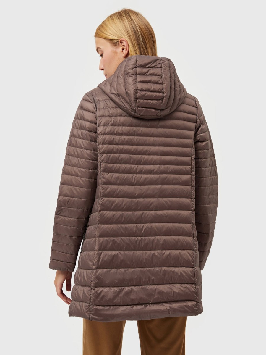 Women AhaAha Puffers | Long Hooded Light Down Puffer Jacket