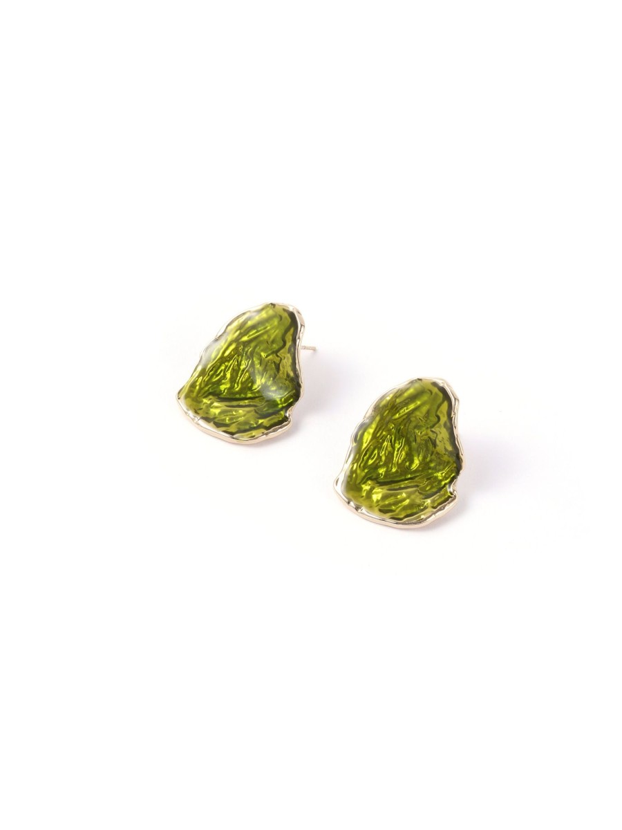 Women Ahaselected Earrings | Emerald Cut Stud Earrings Green