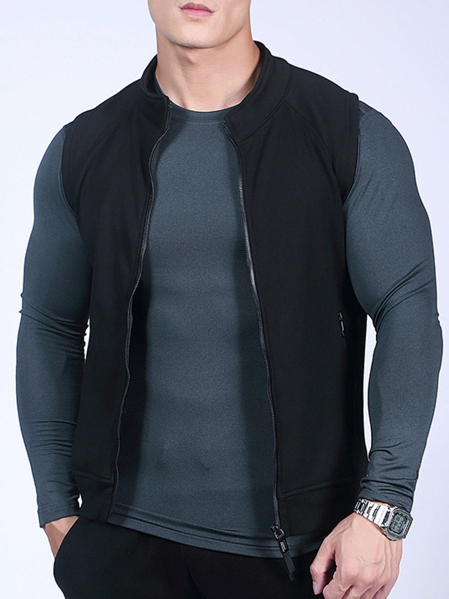 Men Ahaselected | Fleece Vest Workout Warm Gear