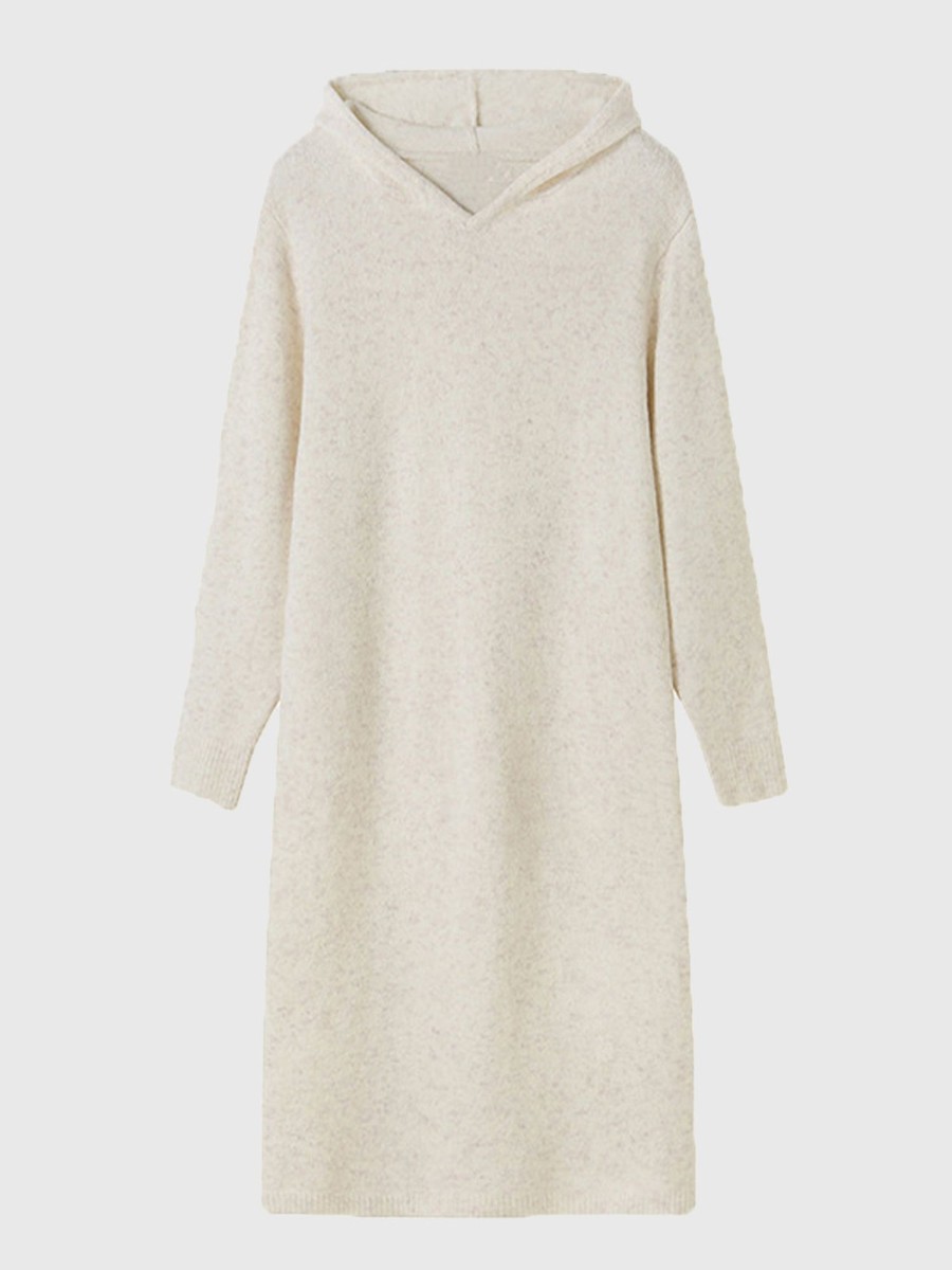 Women Ahaselected Dresses | Wool Hooded Knit Midi Dress