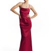 Women Ahaselected Dresses | Ruffled Bodice Mermaid Dress Burgundy