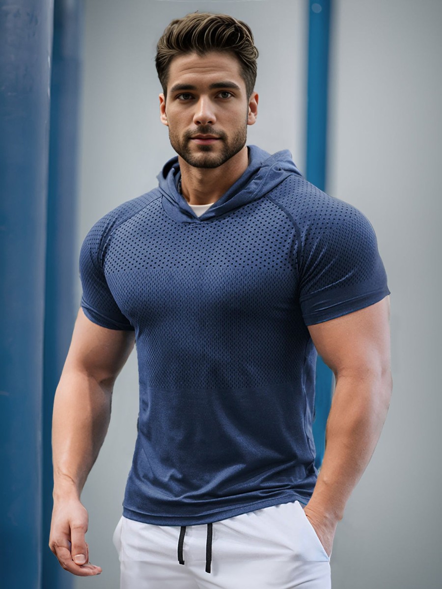 Men AhaAha | M'S Core Hooded Performance Shirt-Short Sleeve