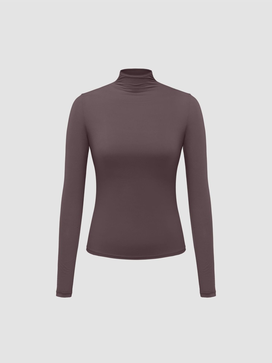 Women Ahaselected Tees & Graphics | Women'S Turtleneck Top Long Sleeve T-Shirt