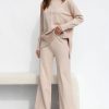 Women Ahaselected Matching Sets | Side Slit Sweater U0026 Knitted Wide-Leg Pant 2 Piece Lounge Set