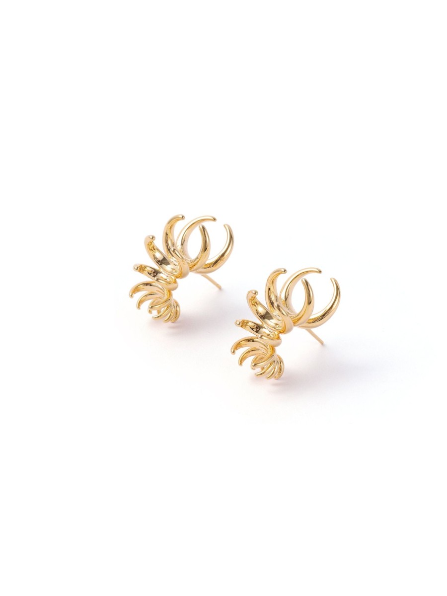 Women Ahaselected Earrings | Women'S Stylish Metal Statement Earrings Gold