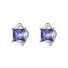 Women AhaAha Earrings | Purple Zircon Square Earrings