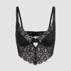 Women Ahaselected Camis & Vests | Lace Satin Bra Black