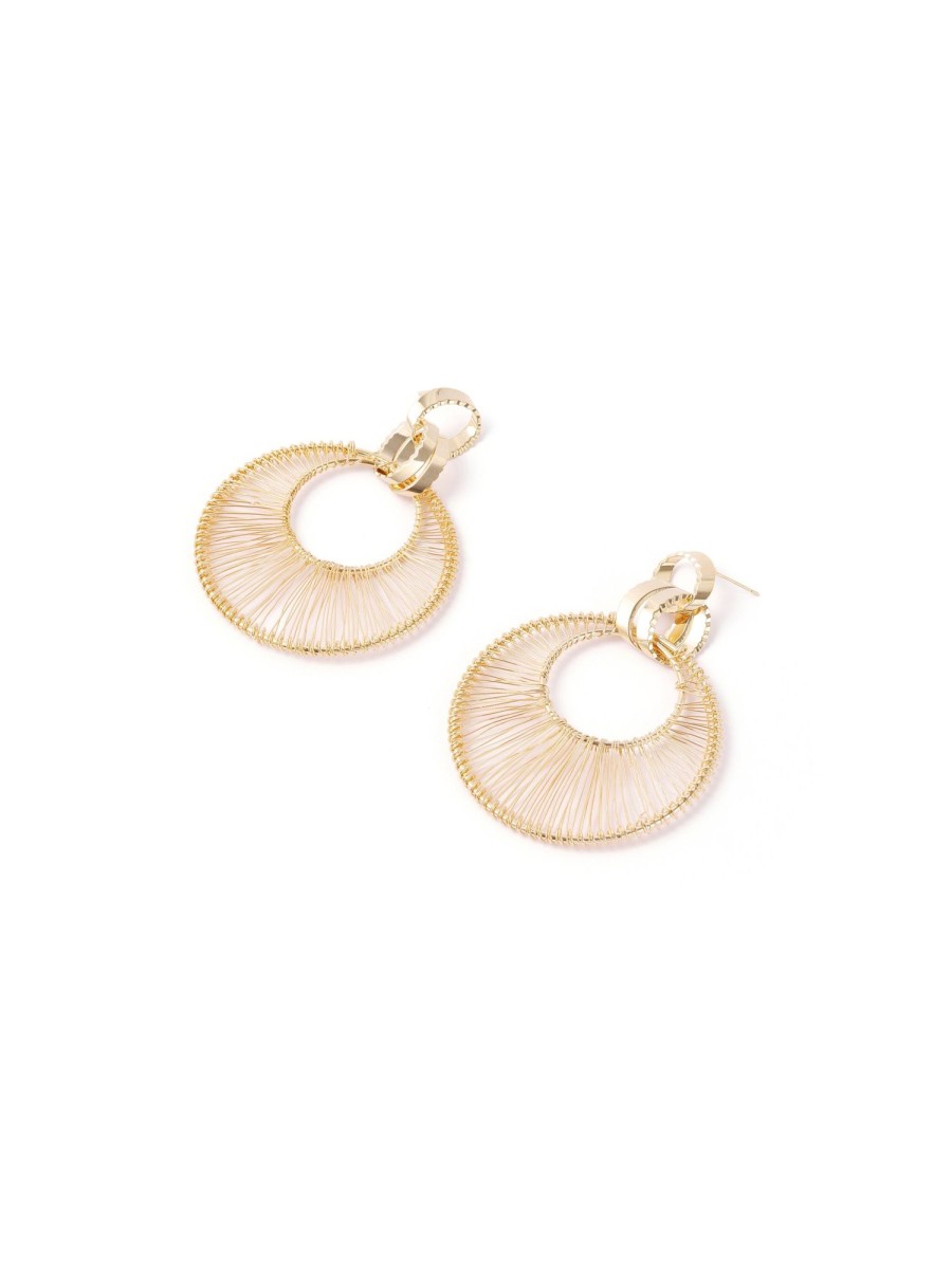 Women Ahaselected Earrings | Women'S Metal Openwork Drop Earrings Gold