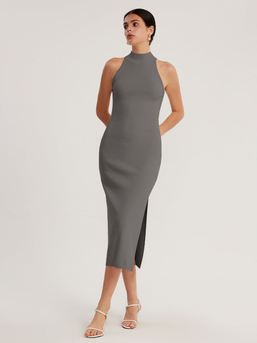 Women AhaAha Dresses | Turtleneck Halterneck Dress