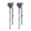 Women AhaAha Earrings | Purple Zircon Tassels Earrings