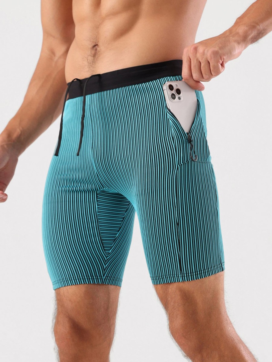 Men Ahaselected | 8" Pro Compression Lined Running Short With Zip Pockets