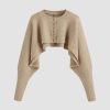 Women Ahaselected Tops | Cozy Cropped Button Up Cardigan