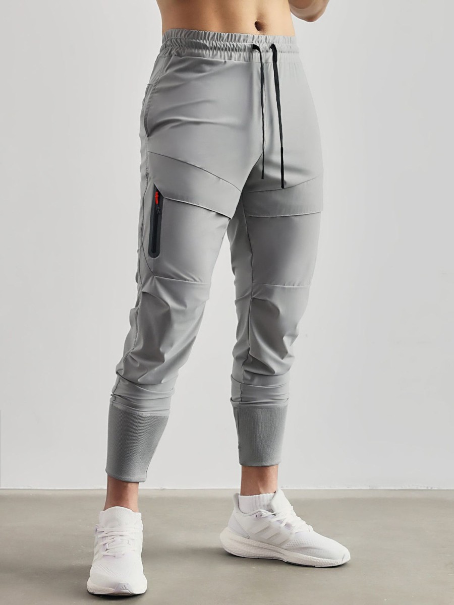 Men Ahaselected | M'S Stay Cool High Rib Cargo Jogger Athletic Pants