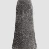 Women Ahaselected Skirts | Velvet Sequin Mermaid Long Skirt Grey