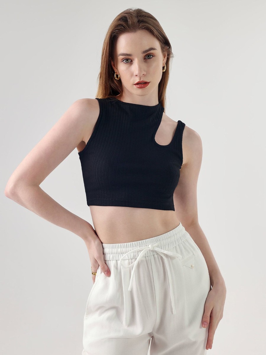 Women AhaAha Camis & Vests | Sunshine Cutout Cropped Tank