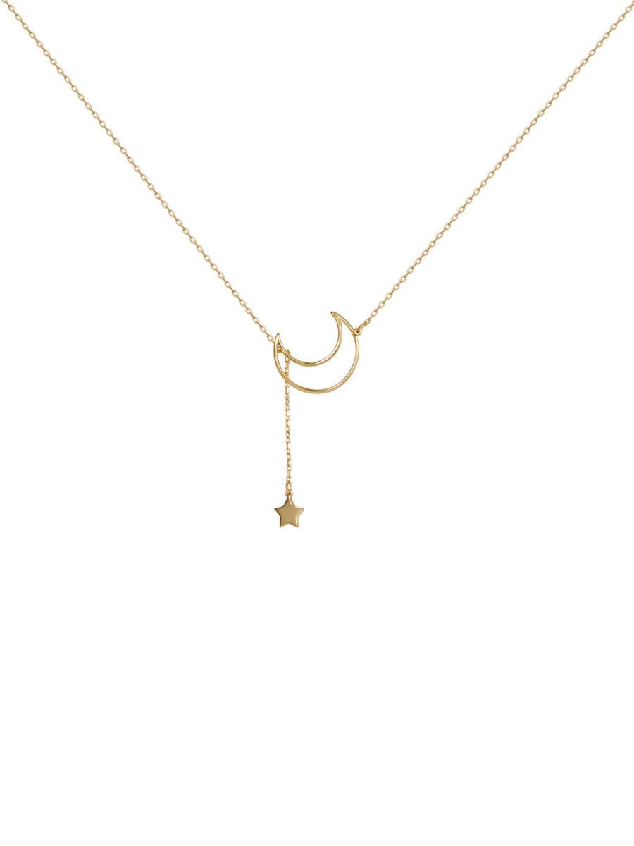 Women AhaAha Necklaces | 1Pc Gold Plated Layered Moon Necklace