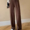 Women Ahaselected Pants | Stripe Chenille Buttoned Straight Pants