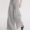 Women Ahaselected Pants | Denim Rose Embossed Wide Leg Pants Grey