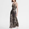 Women Ahaselected Dresses | V-Neck Floral Printed Slip Dress Brown