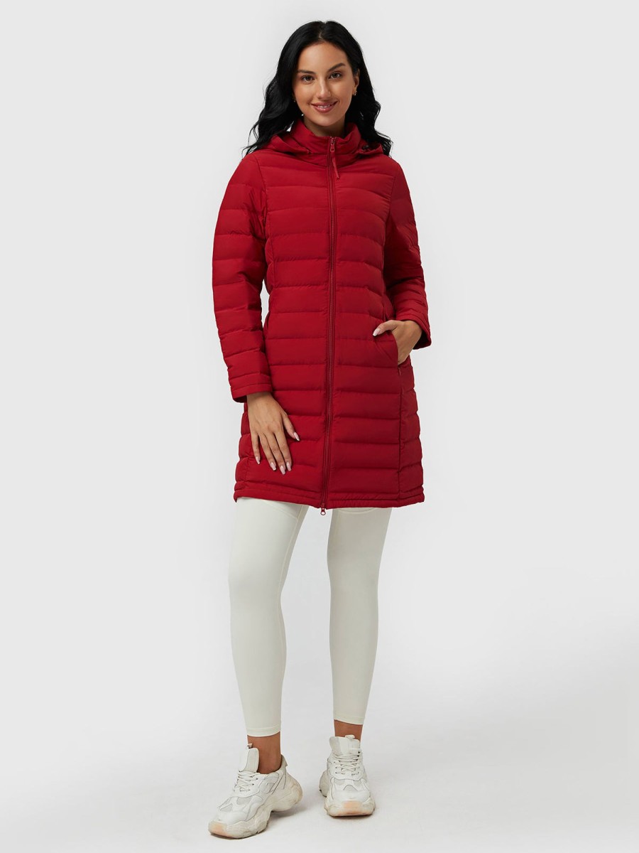 Women AhaAha Puffers | No Down Leakage Lightweight Long Puffer Jacket