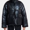 Women AhaAha Puffers | Vegan Leather Down Puffer Jacket