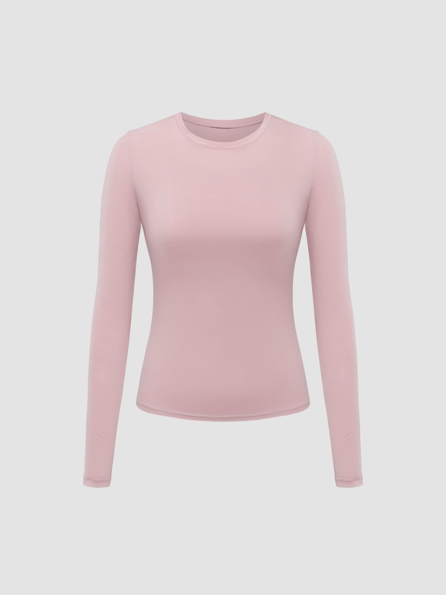 Women Ahaselected Tops | Women'S Crew Neck Long Sleeve T-Shirt