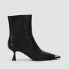 Women Ahaselected Shoes | Pointed Toe Faux Leather Ankle Boots Black