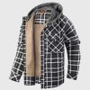 Men Ahaselected | M'S Corduroy Plaid Hooded Sherpa Lined Flannel Jacket