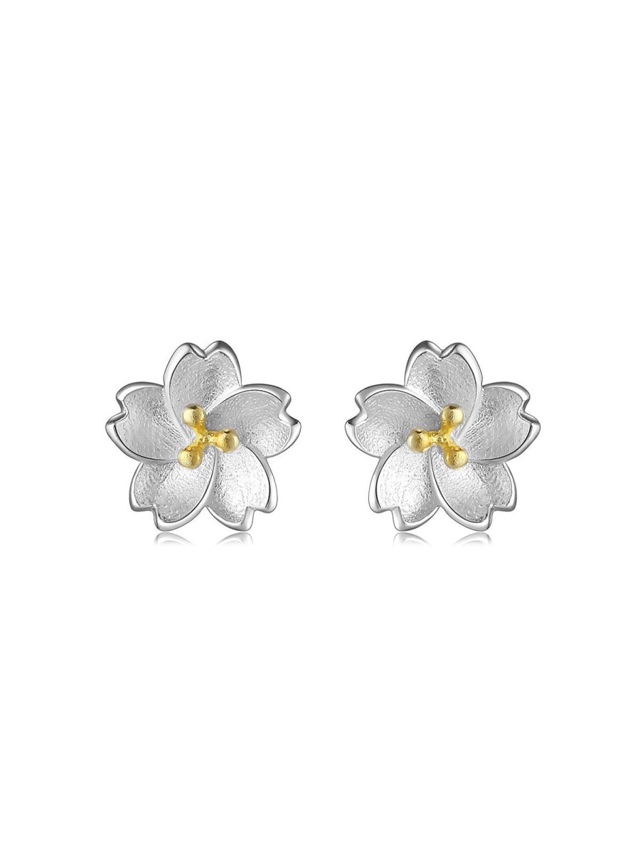 Women Ahaselected Earrings | S925 Sterling Cherry Blossom Earrings Silver