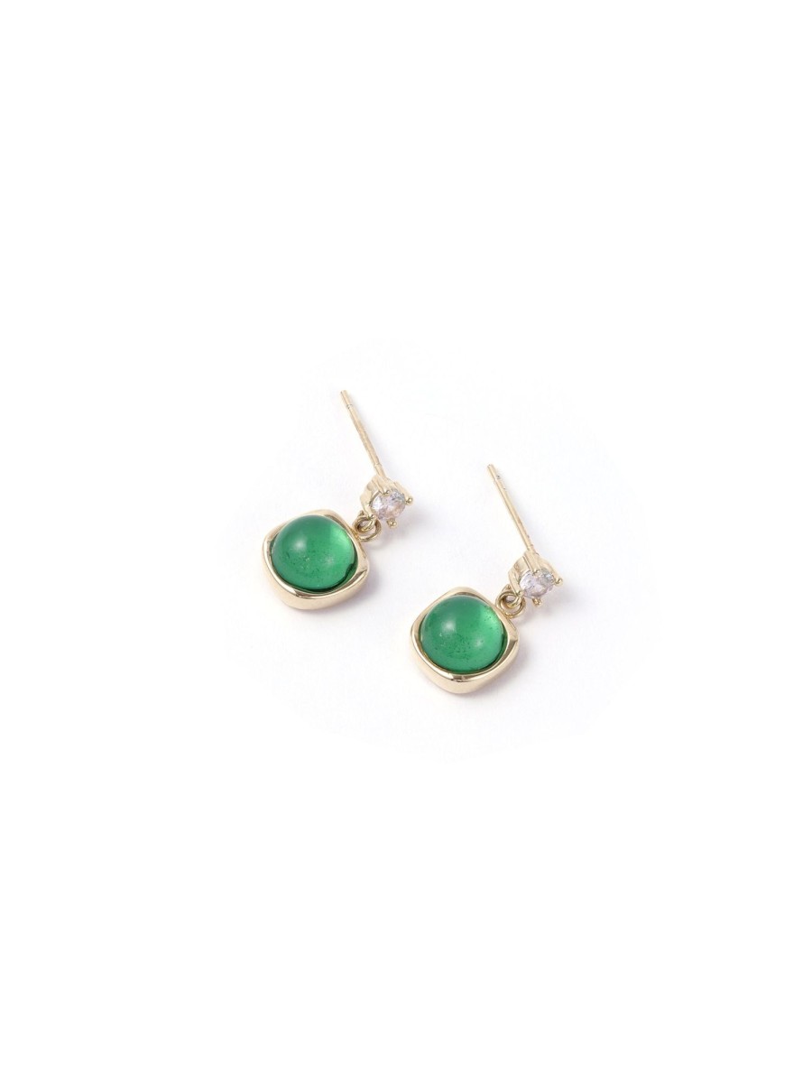 Women Ahaselected Earrings | Green Emerald Stud Earrings Light Green