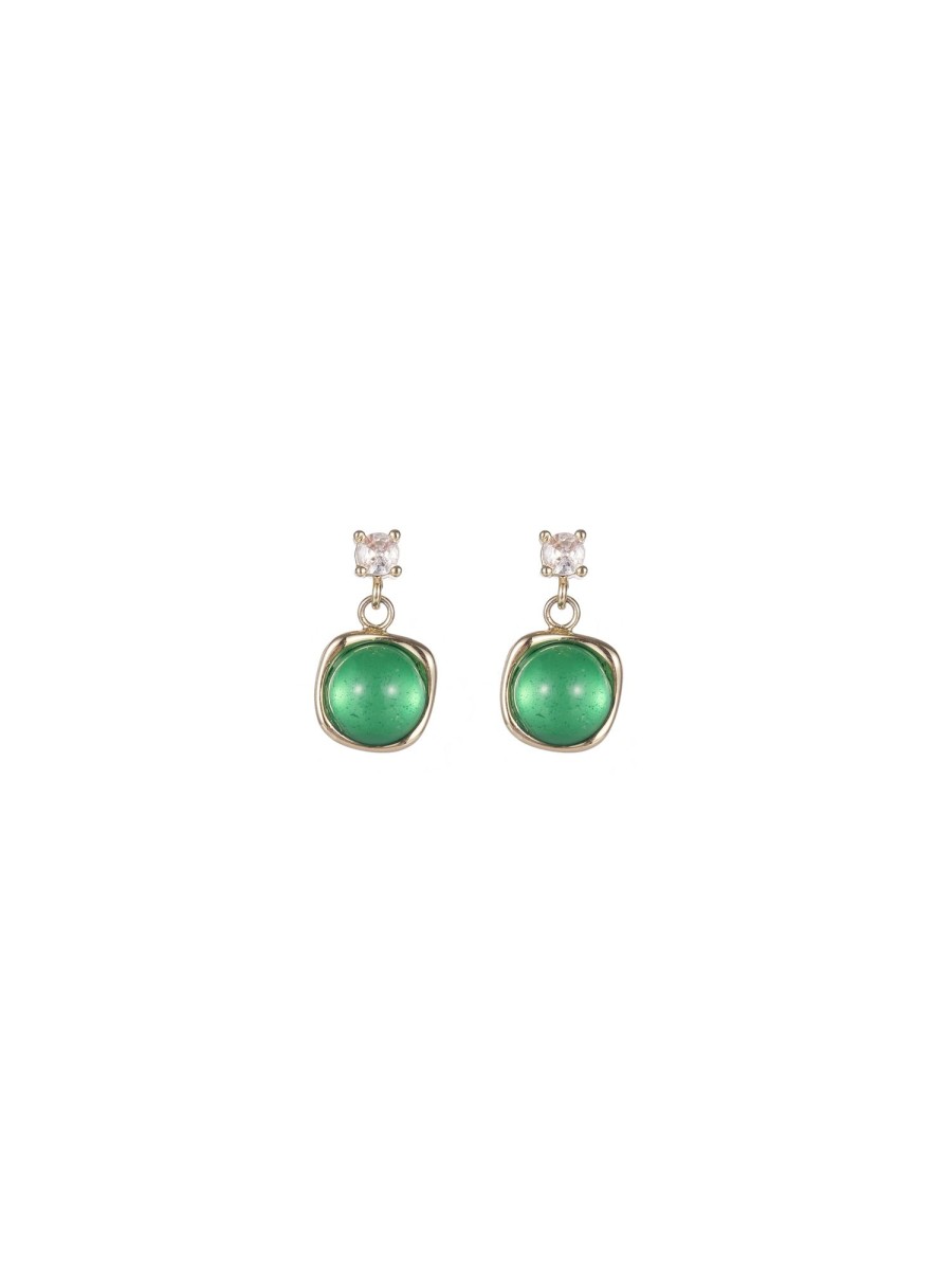 Women Ahaselected Earrings | Green Emerald Stud Earrings Light Green