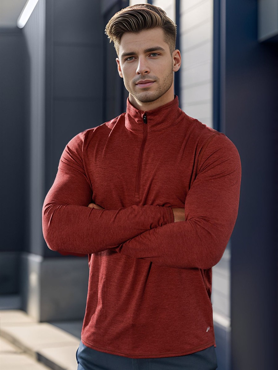 Men Ahaselected | Softest Sunday Performance Half Zip With Side Pocket