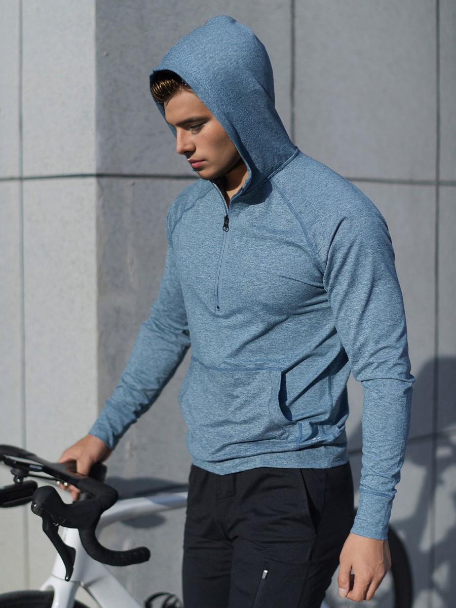 Men Ahaselected | Softest Sunday Performance Half Zip Hoodie