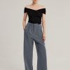 Women Ahaselected Pants | Irregular Waist Wide-Leg Suit Pants