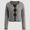 Women Ahaselected Knitwear & Sweaters | Button Open-Front Cardigan Sweater Grey