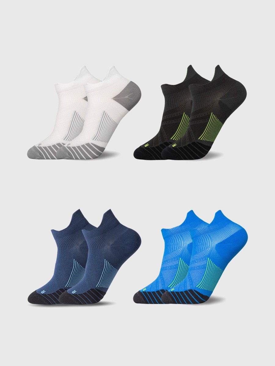 Men Ahaselected | 4 Pairs Compression Sock Low Cut With Arch Support Unisex Athletic