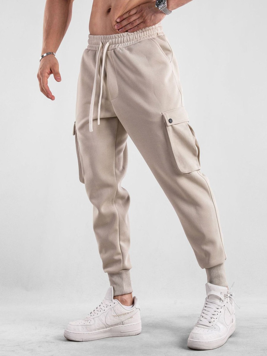 Men Ahaselected | Comfy High Rib Cargo Sweatpant Jogger