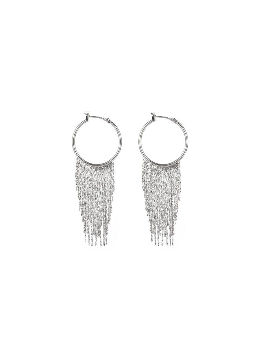 Women Ahaselected Earrings | Chic Tassel Drop Earrings Silver