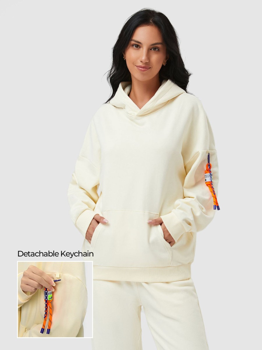 Women AhaAha Hoodies & Sweatshirts | Contrast Detachable Keychain Hoodie