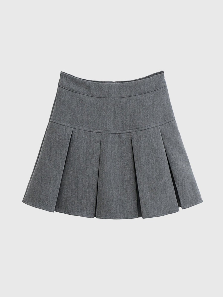 Women Ahaselected Skirts | Casual High Waist Pleated Mini Skirt